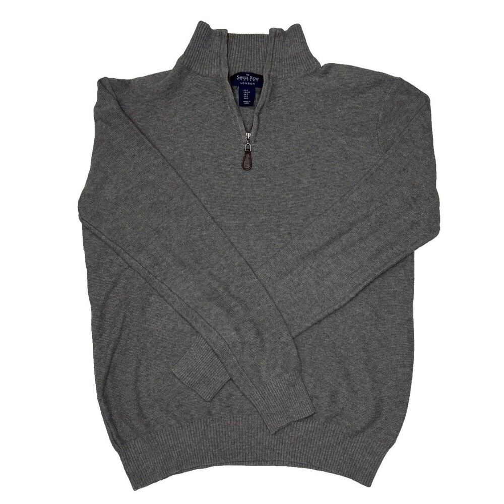 The Savile Row Company London Sweater Small (S) 100% Cotton 1/4 Quarter Zip